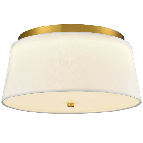 Modern Flush Mount Ceiling Light Fabric Drum Shade Dimmable LED Ceiling Light